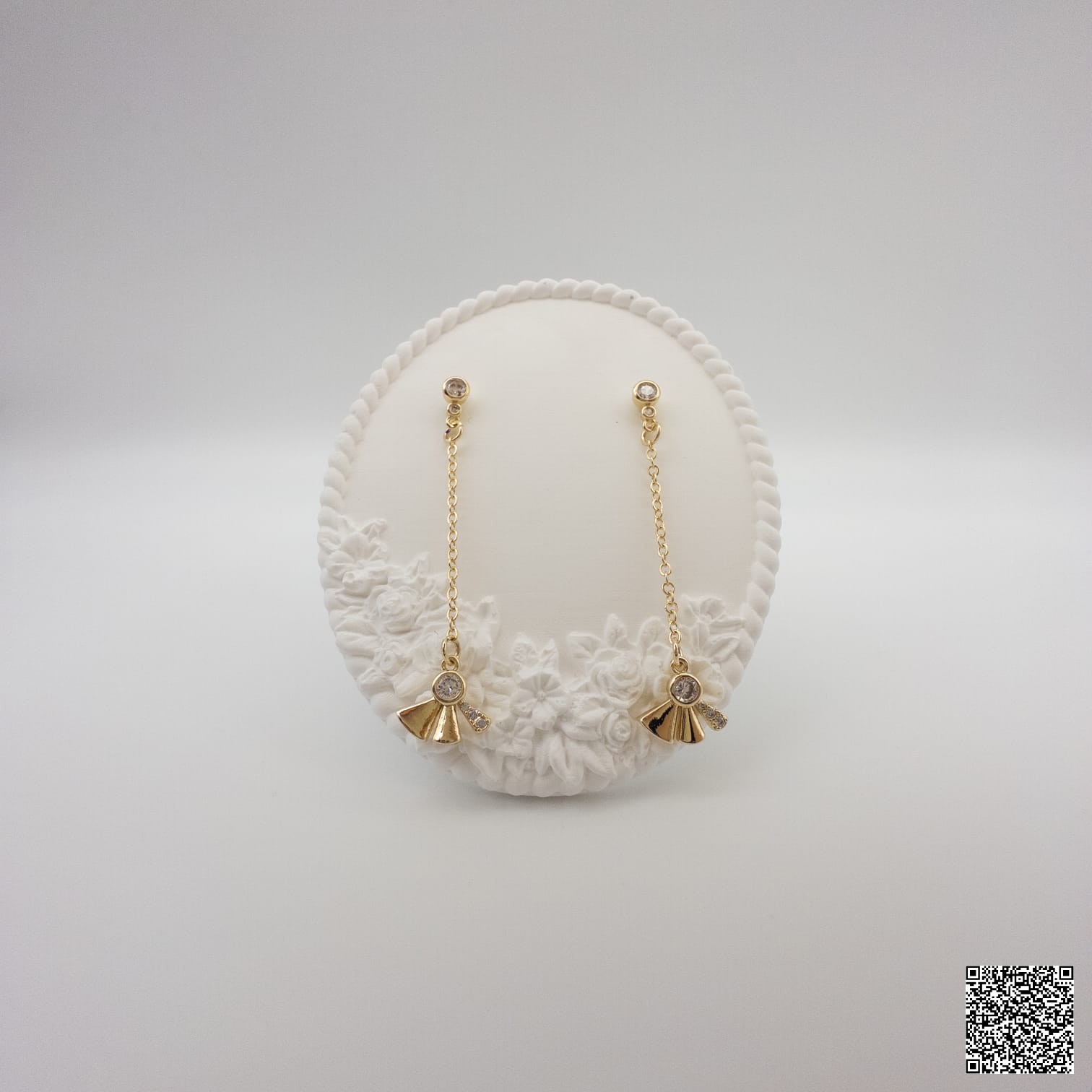 Goldfarbene Hängeohrringe Mit Zirkonia Elegante Damen Ohrringe