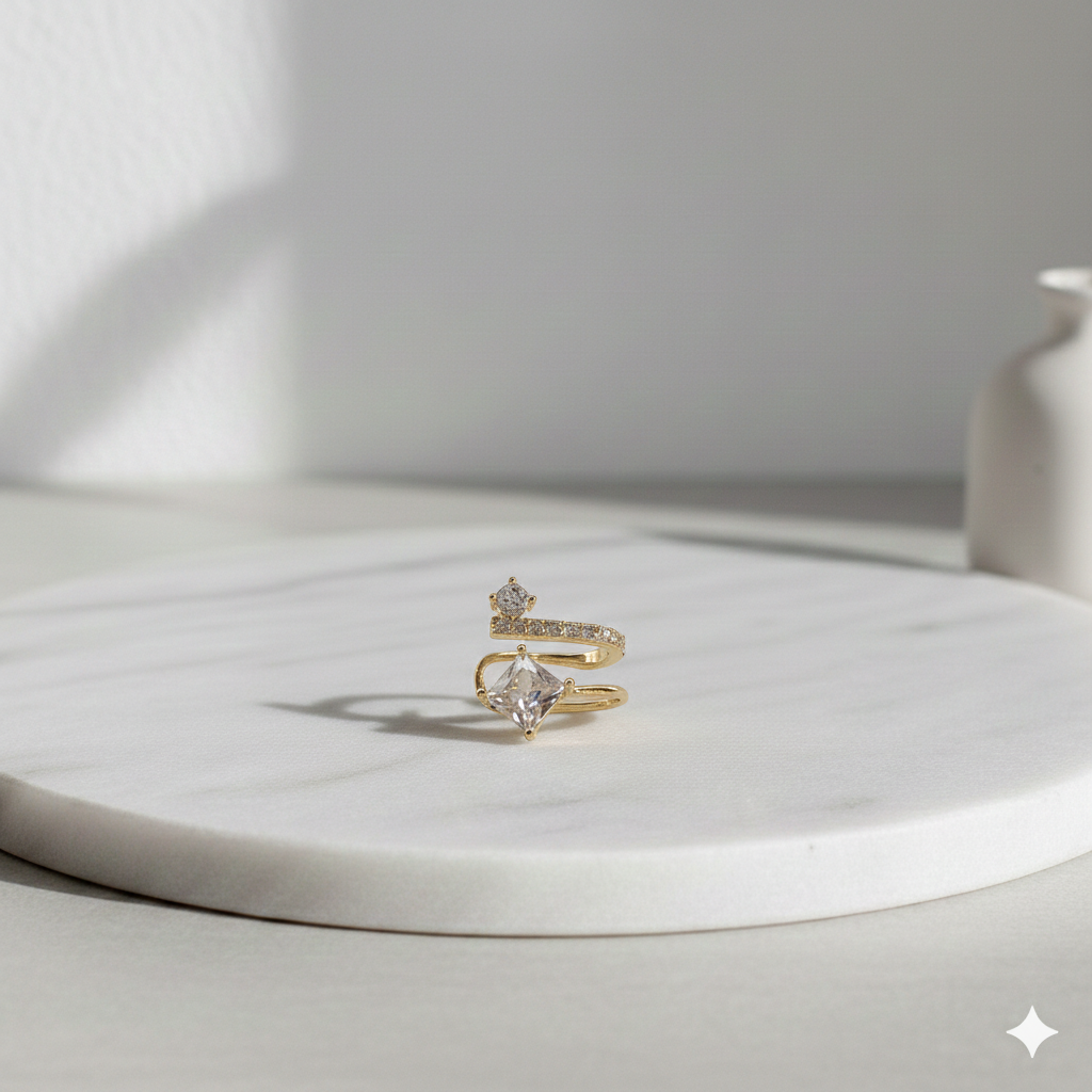 Gold Ear Cuff Mit Zirkonia