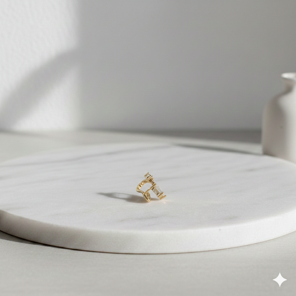 Gold Ear Cuff Mit Zirkonia