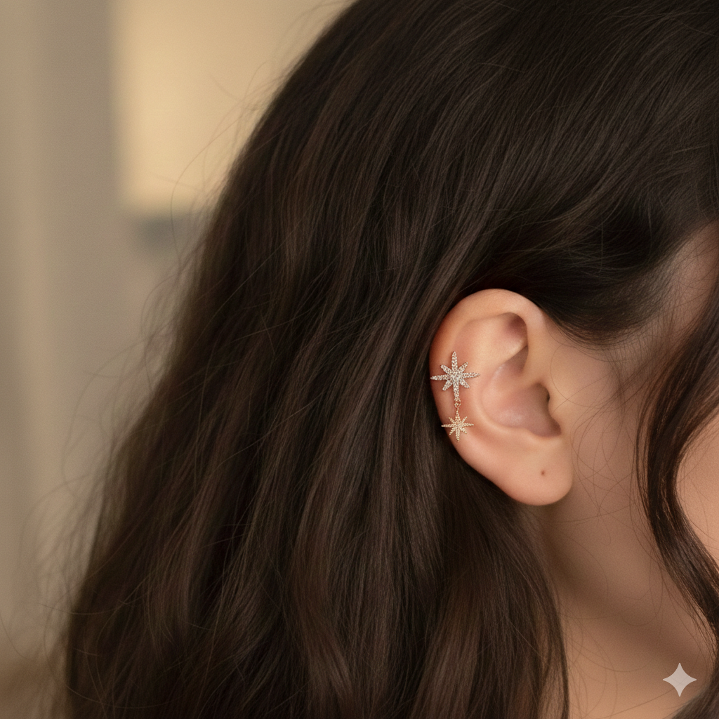 Stern Ear Cuff Mit Zirkonia Eleganter Ohrschmuck Für Damen