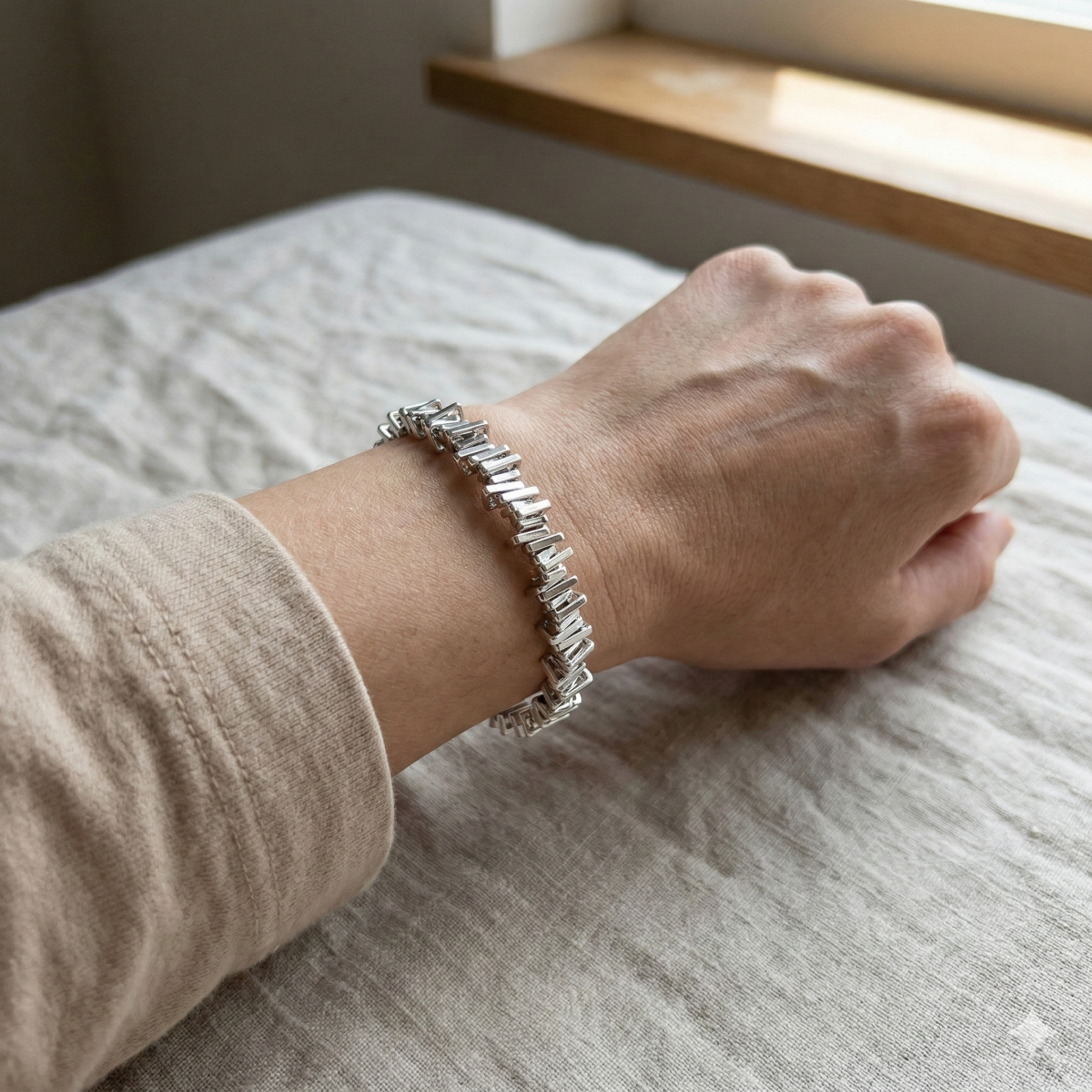 Damen Armband Gold/Silber Mit Modernem Glieder-Design