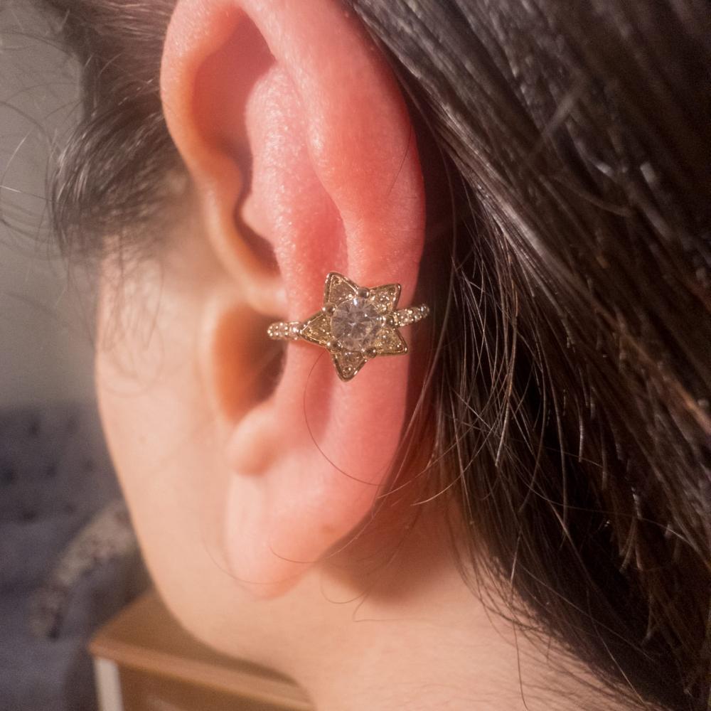 Ear Cuff Damen Gold Stern Zirkonia Ohrschmuck