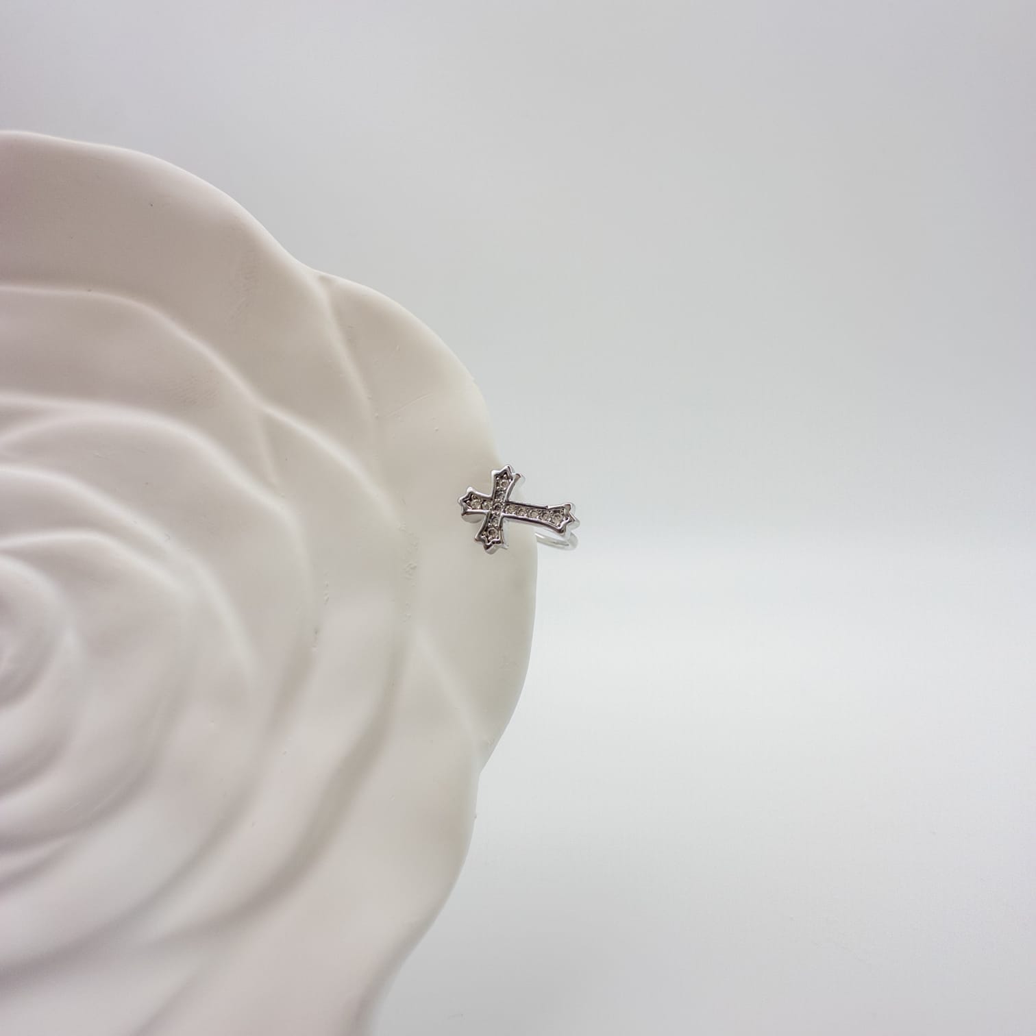 Ear Cuff Damen Silber Kreuz Zirkonia Ohrschmuck