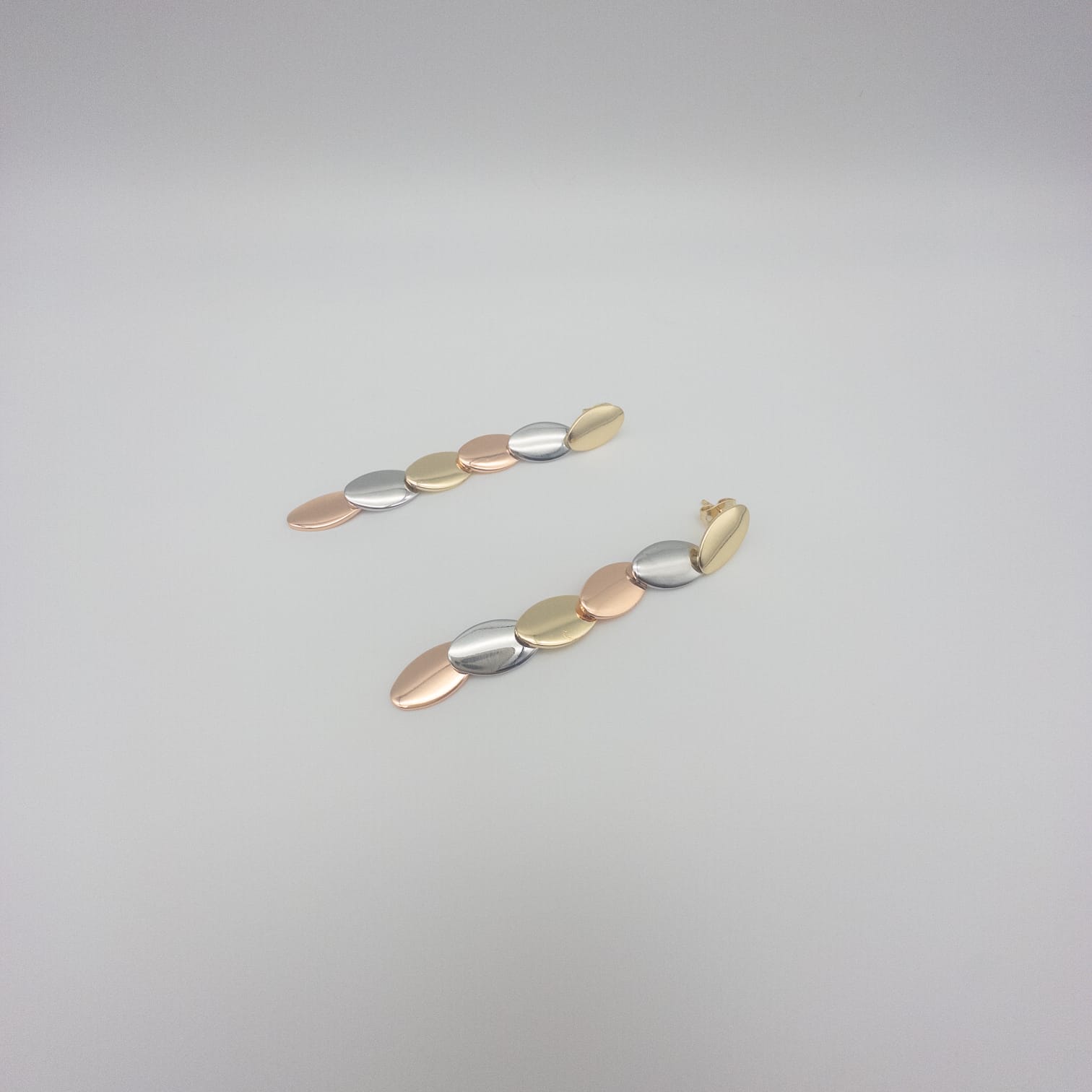 Goldene Mehrfarbige Hängeohrringe Elegante Damen Ohrhänger