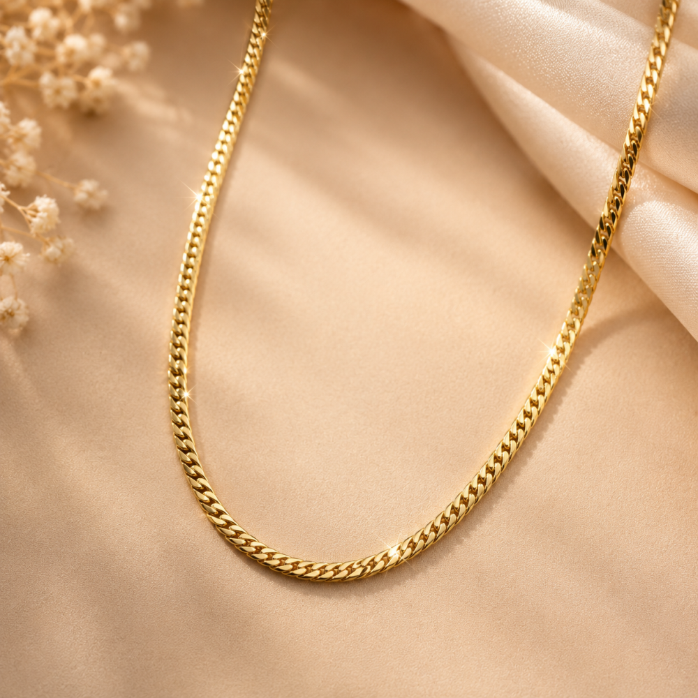 Goldene Figaro Halskette Für Damen Elegante Goldkette In Goldoptik