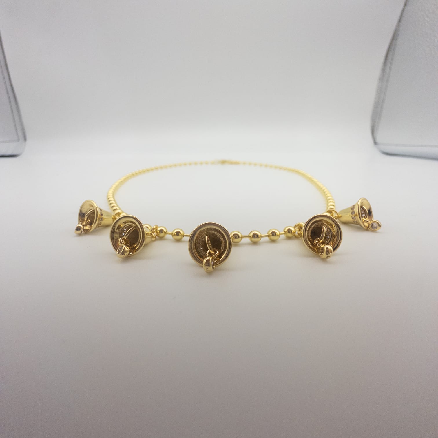 Elegante Weihnachtsglocken Halskette In Gold Festliche Damenkette