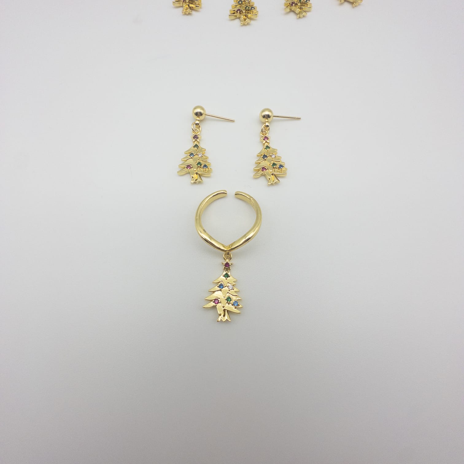 Elegantes Weihnachts-Schmuckset Mit Weihnachtsbaum-Halskette