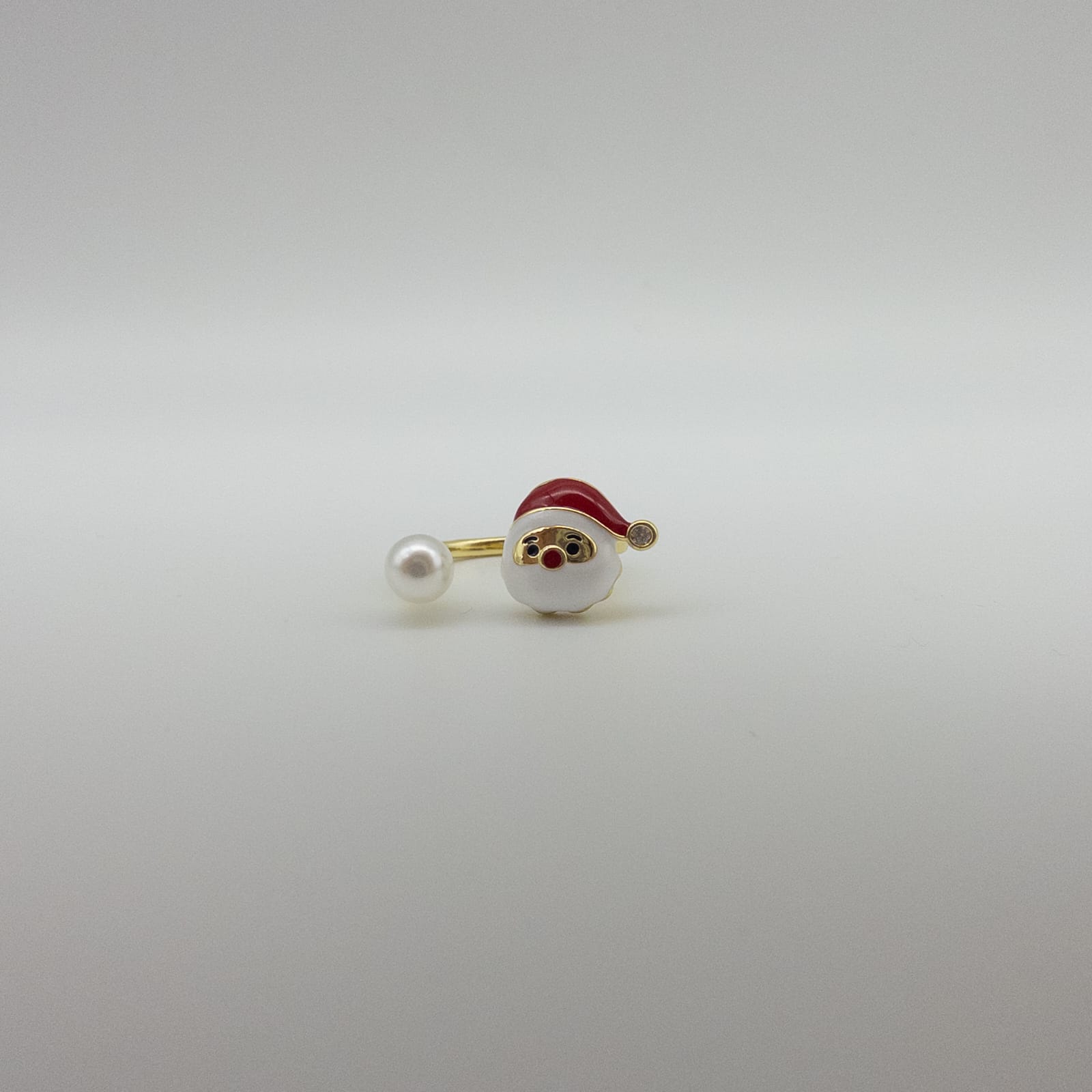 Verstellbarer Goldfarbener Damenring Mit Weihnachtsmann- Und