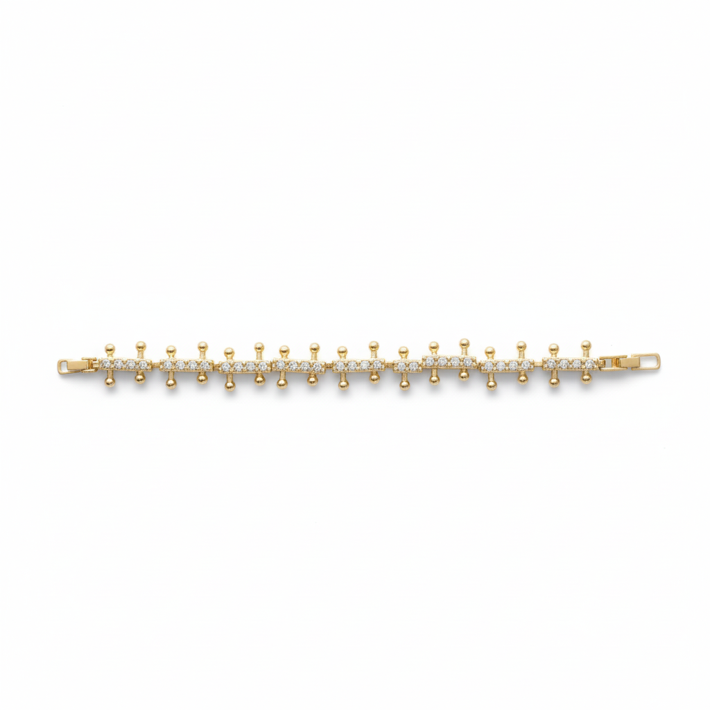 Jada Weißes Kristall Gold Armreif 14K Vergoldet