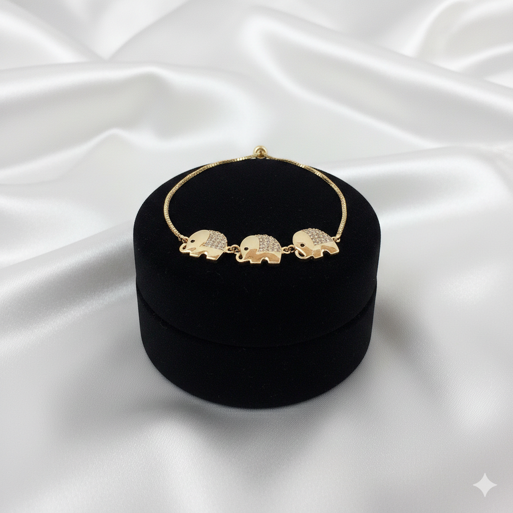Elegantes Gold-Armband Mit Herz-Elementen