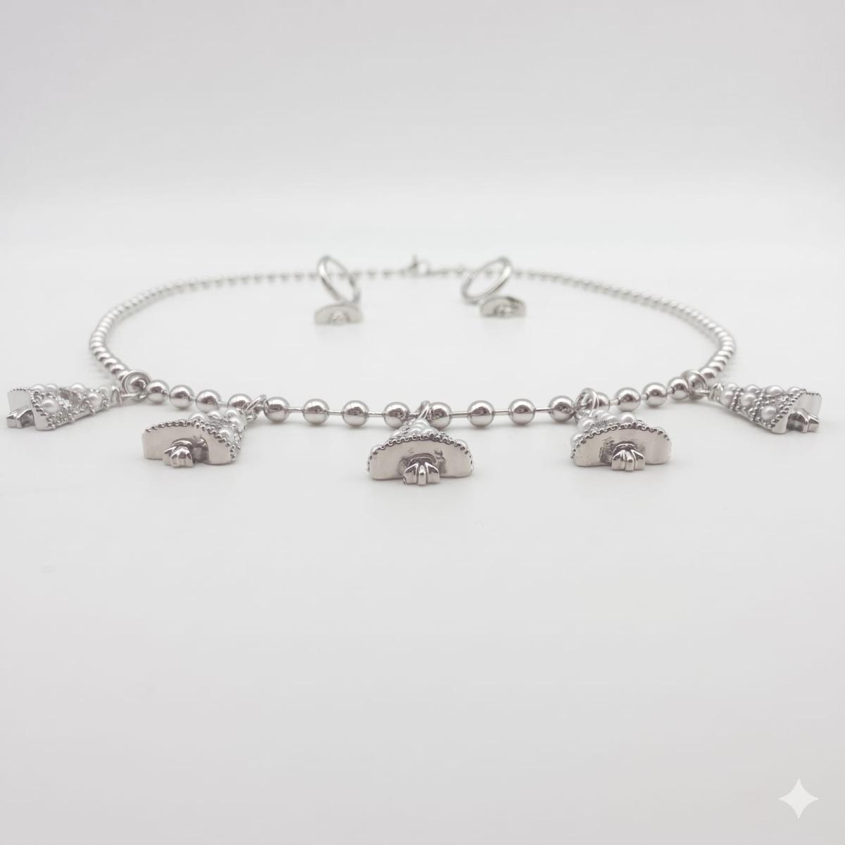 Silbernes Weihnachtsbaum Schmuckset Mit Kette Und Ohrringen