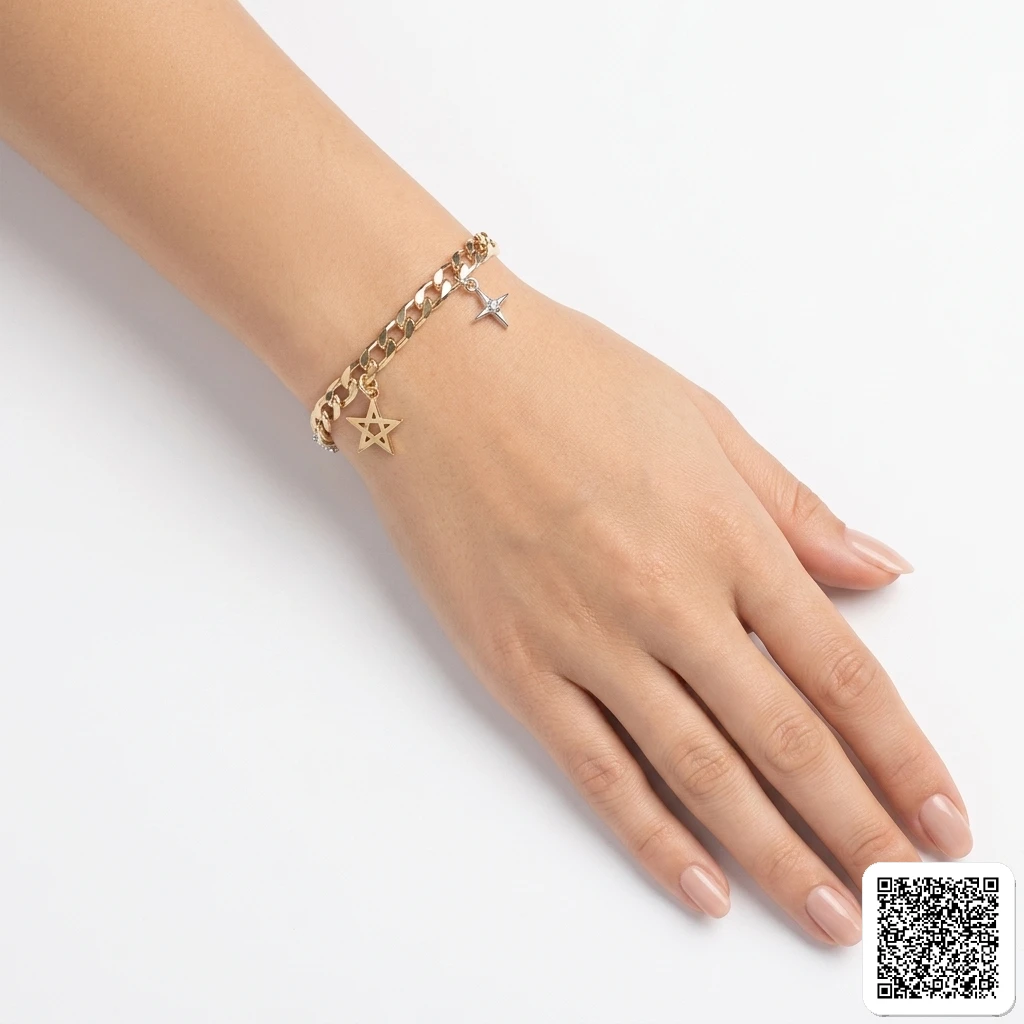 Elegantes Damen-Armband Mit Seestern- & Muschel-Anhänger Tricolor