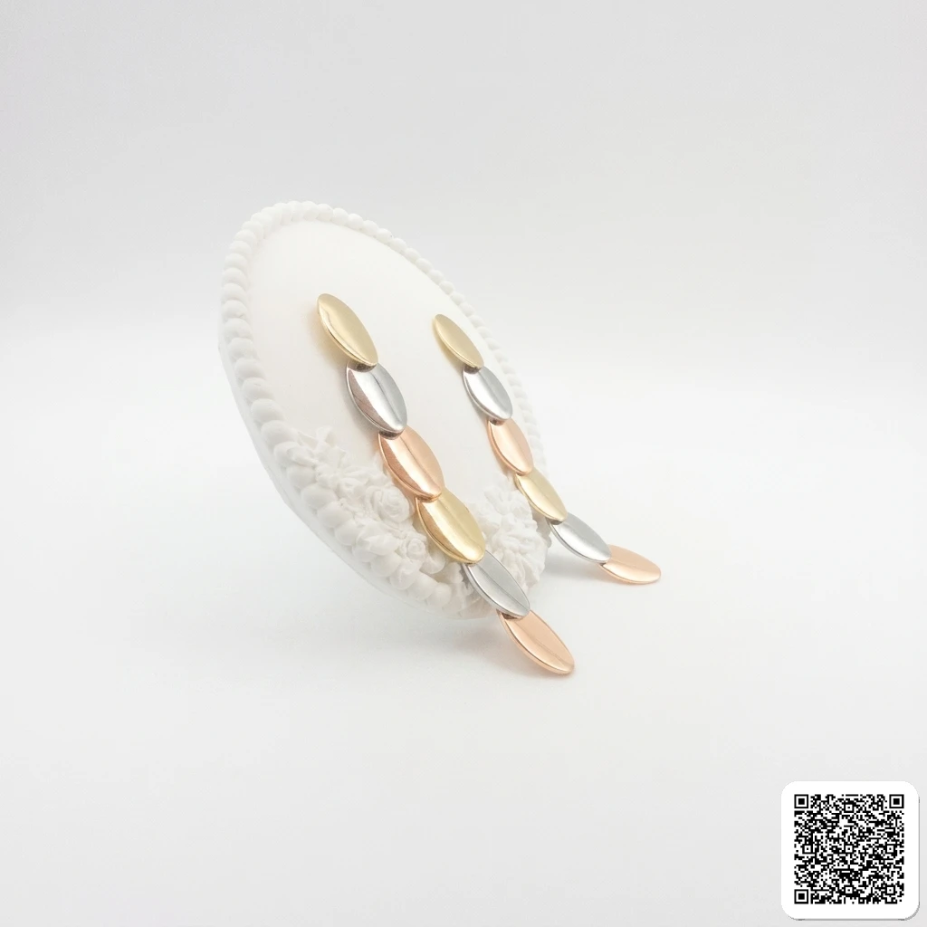 Goldene Mehrfarbige Hängeohrringe Elegante Damen Ohrhänger