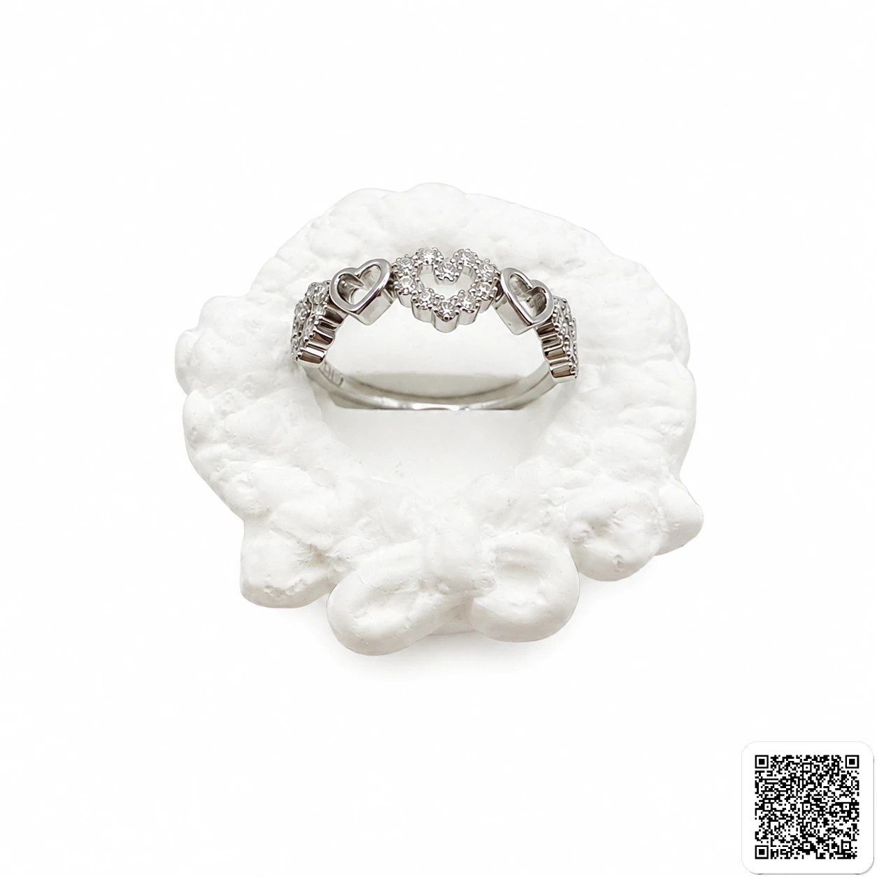 Eleganter Herz Ring Silber Mit Funkelndem Blumenmotiv