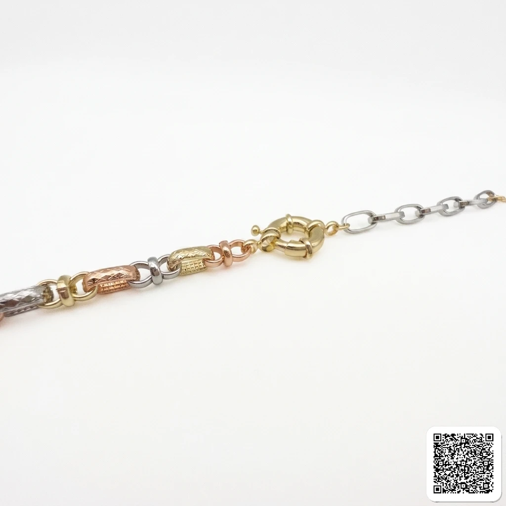 Elegantes Dreifarbiges Gliederarmband Für Damen