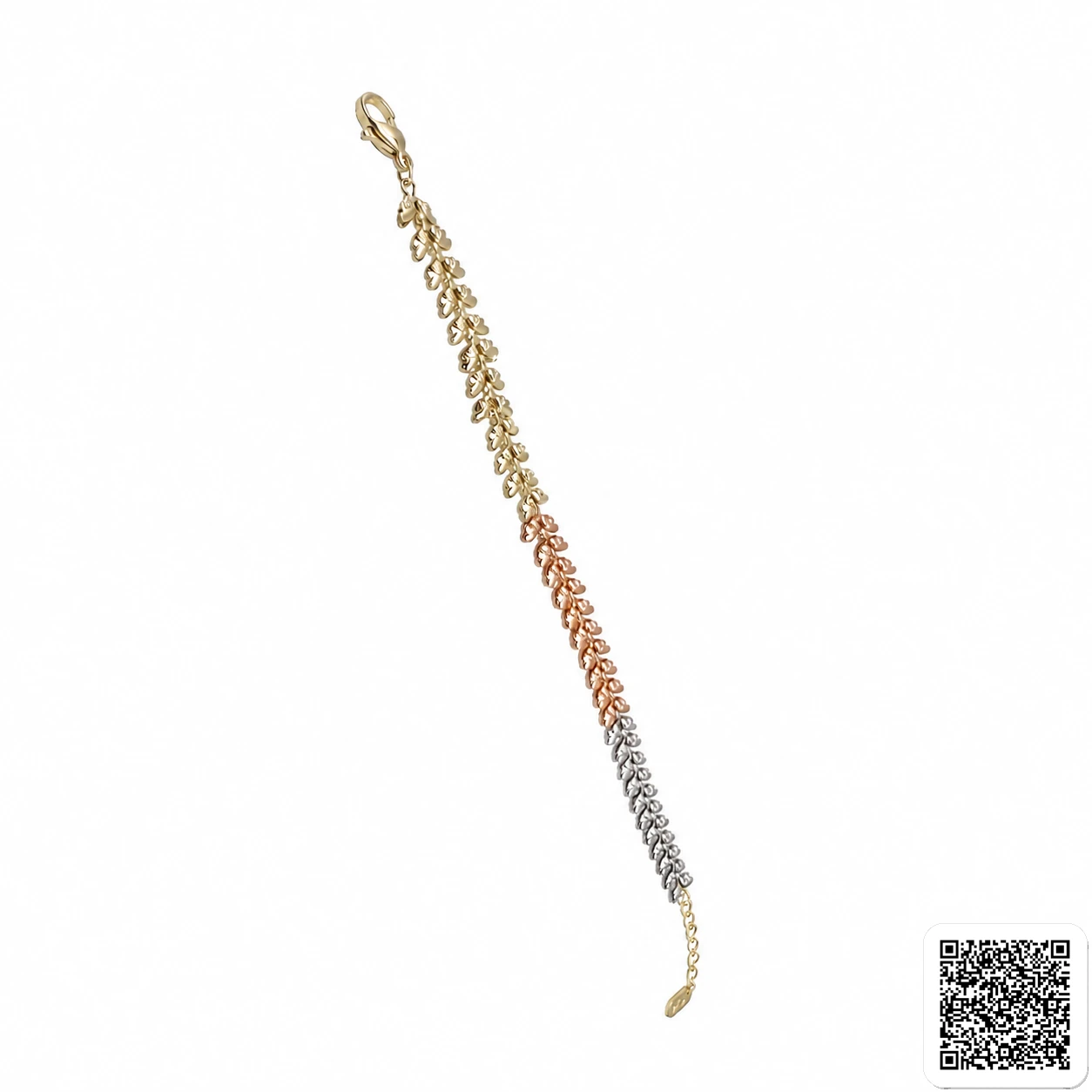 Elegantes Blatt-Armband In Tricolor-Design