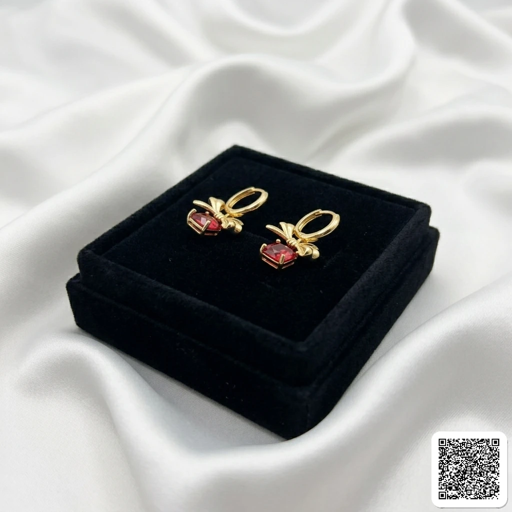 Elegante Schleifen Creolen Mit Farbigen Zirkonia Damen Ohrringe