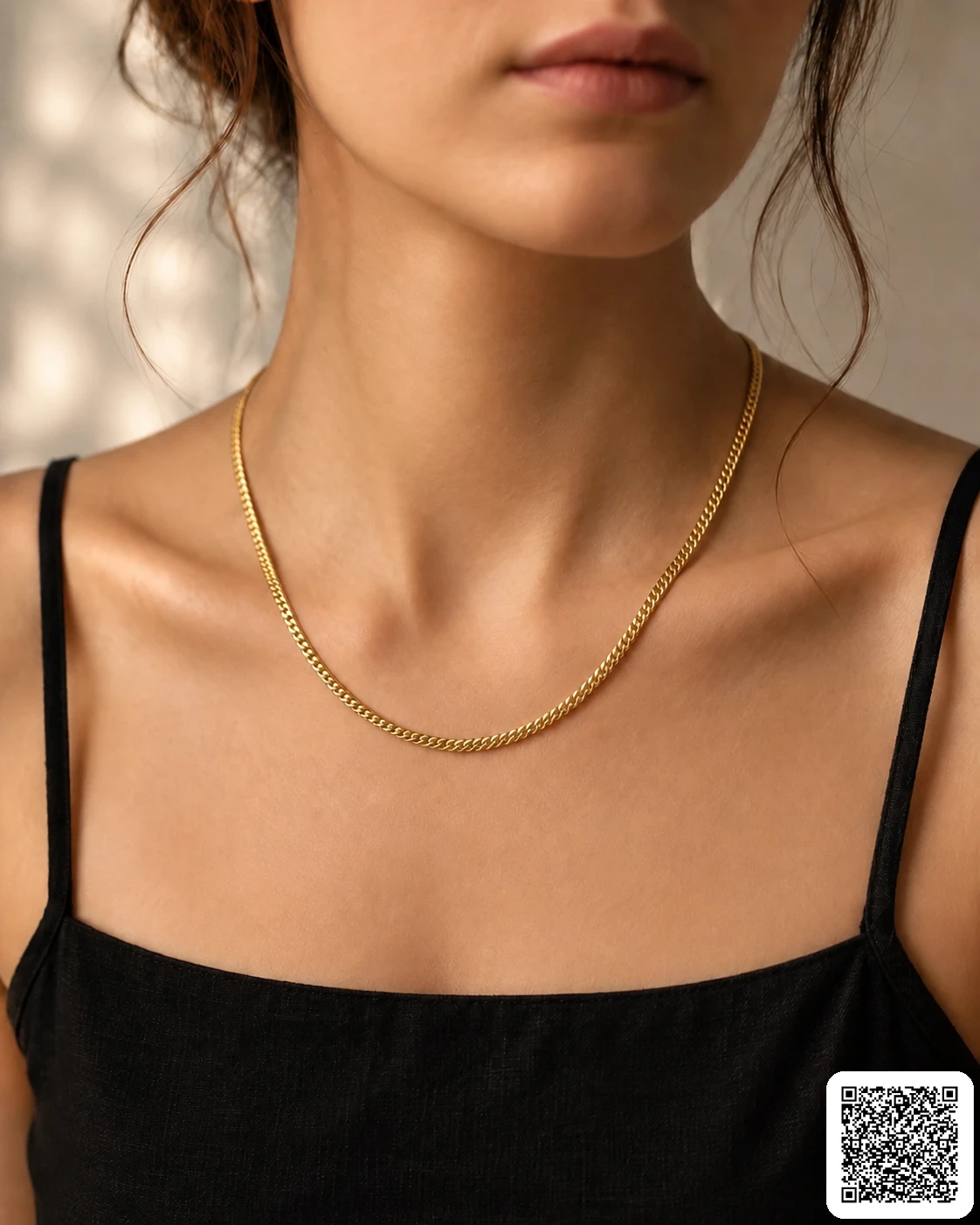 Goldene Herringbone Halskette Elegante Damen Gliederkette
