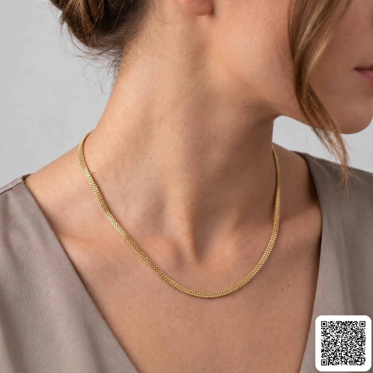 Goldfarbene Schlangen Halskette Elegante Damen Kette