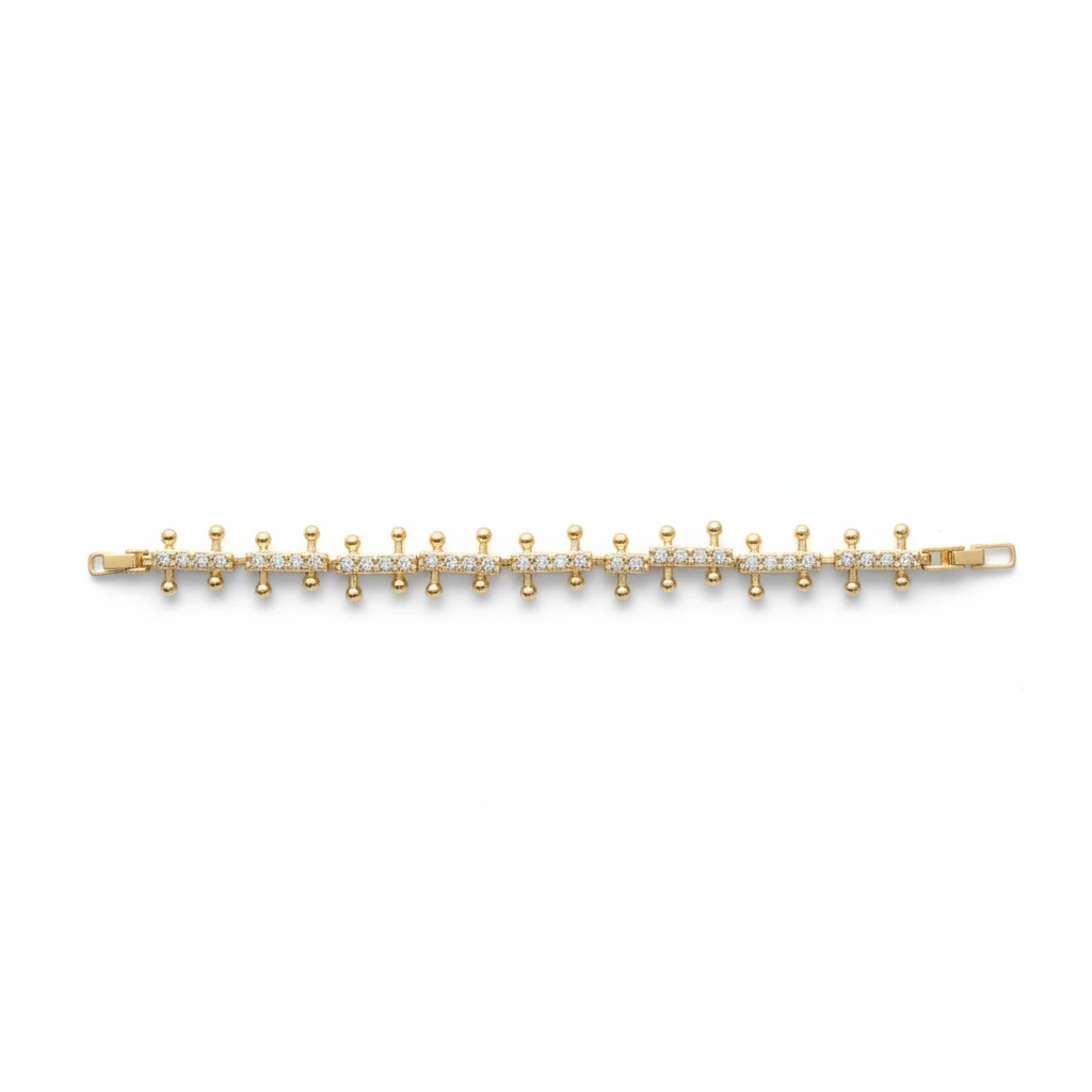 Jada Weißes Kristall Gold Armreif 14K Vergoldet