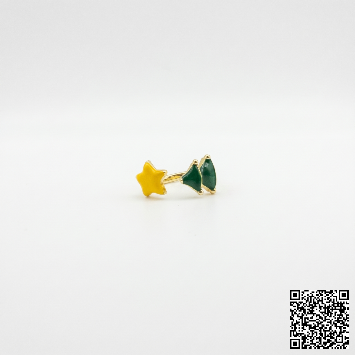 Süße Weihnachts-Ohrstecker Mit Stern & Tannenbaum Goldfarben