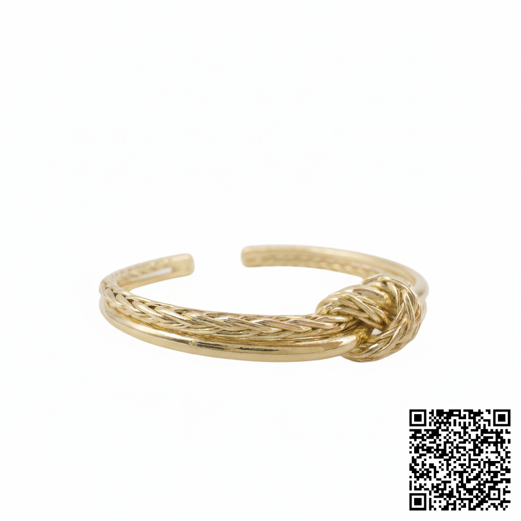 Eleganter Offener Armreif Mit Knoten-Design In Goldoptik