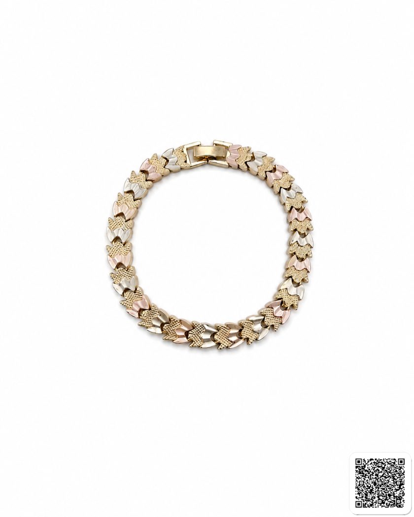 Elegantes Tricolor-Armband In Gold Roségold & Silber