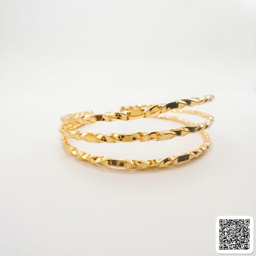 Eleganter Goldfarbener Wellenring Offenes Design