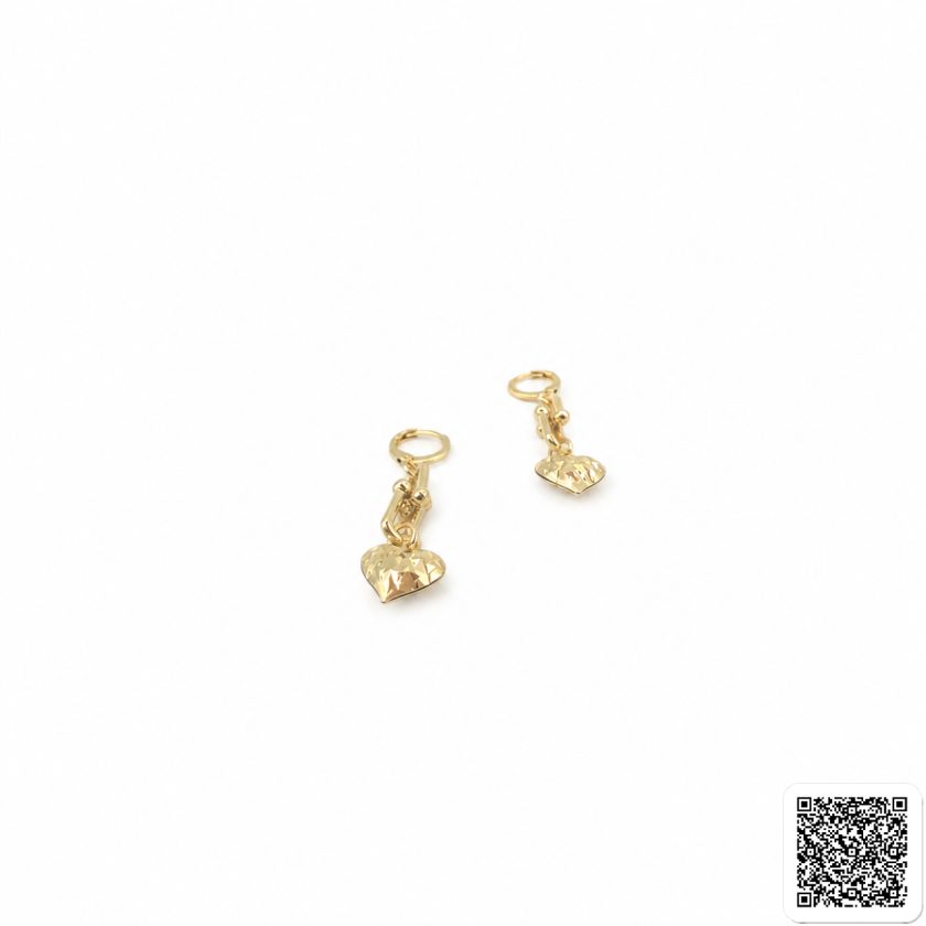 Goldfarbene Herz Hängeohrringe Mit Gliederdesign Elegante Damen
