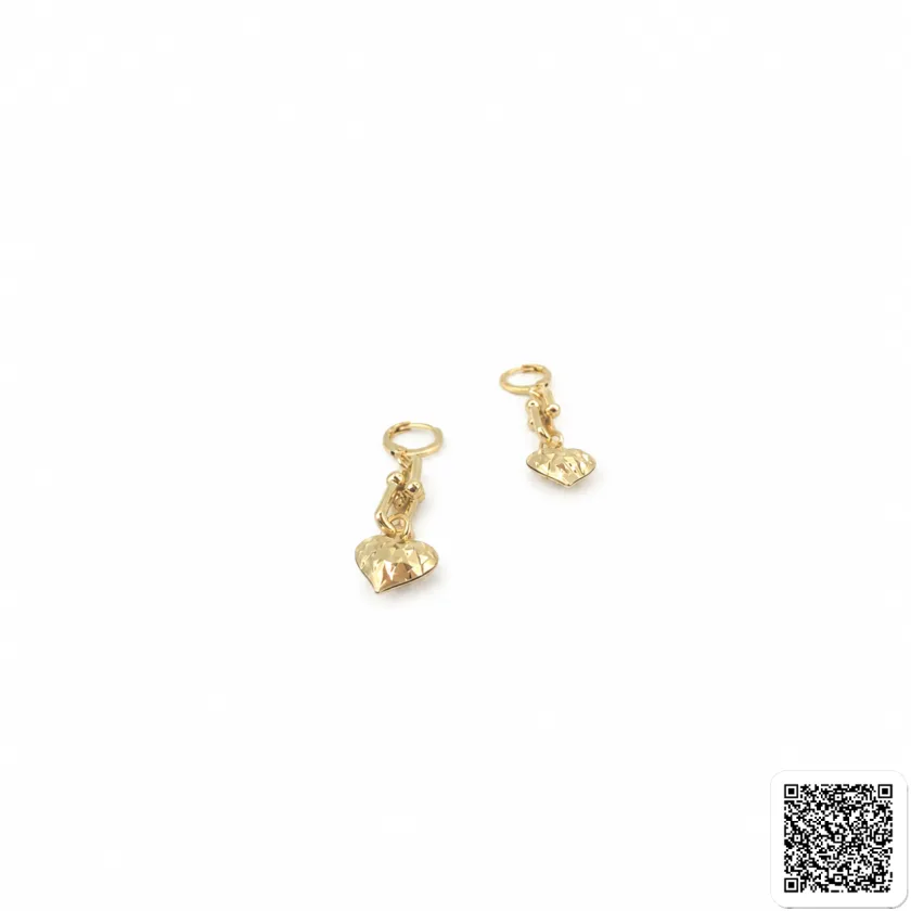 Goldfarbene Herz Hängeohrringe Mit Gliederdesign Elegante Damen