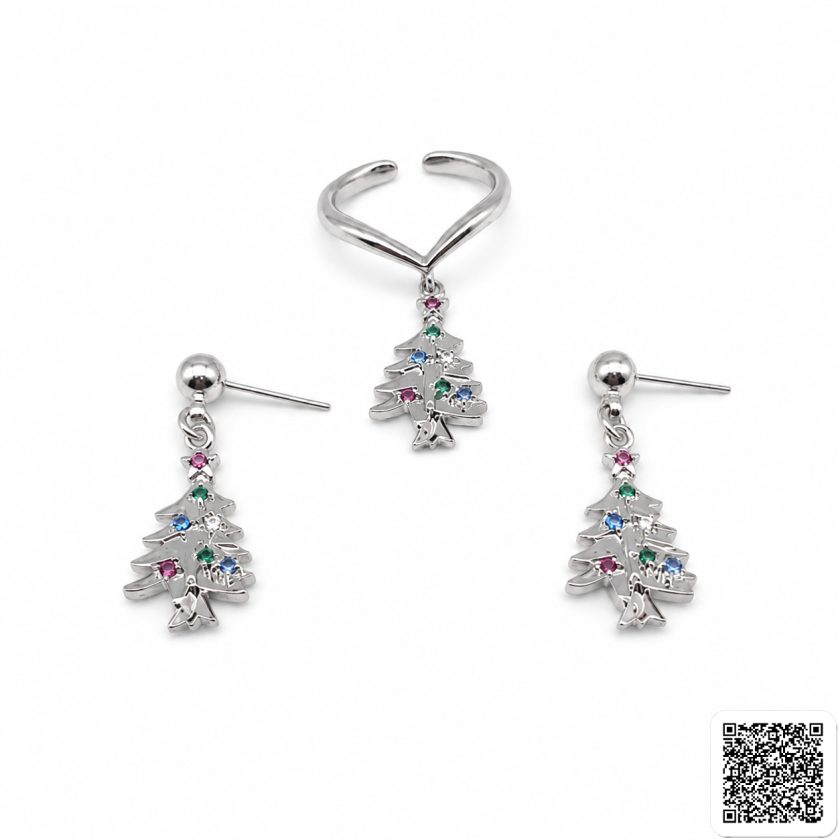 Elegantes Ring- Und Ohrring-Set Für Damen Mit