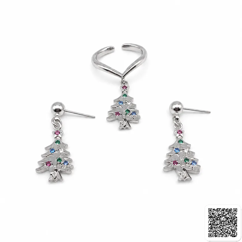 Elegantes Ring- Und Ohrring-Set Für Damen Mit