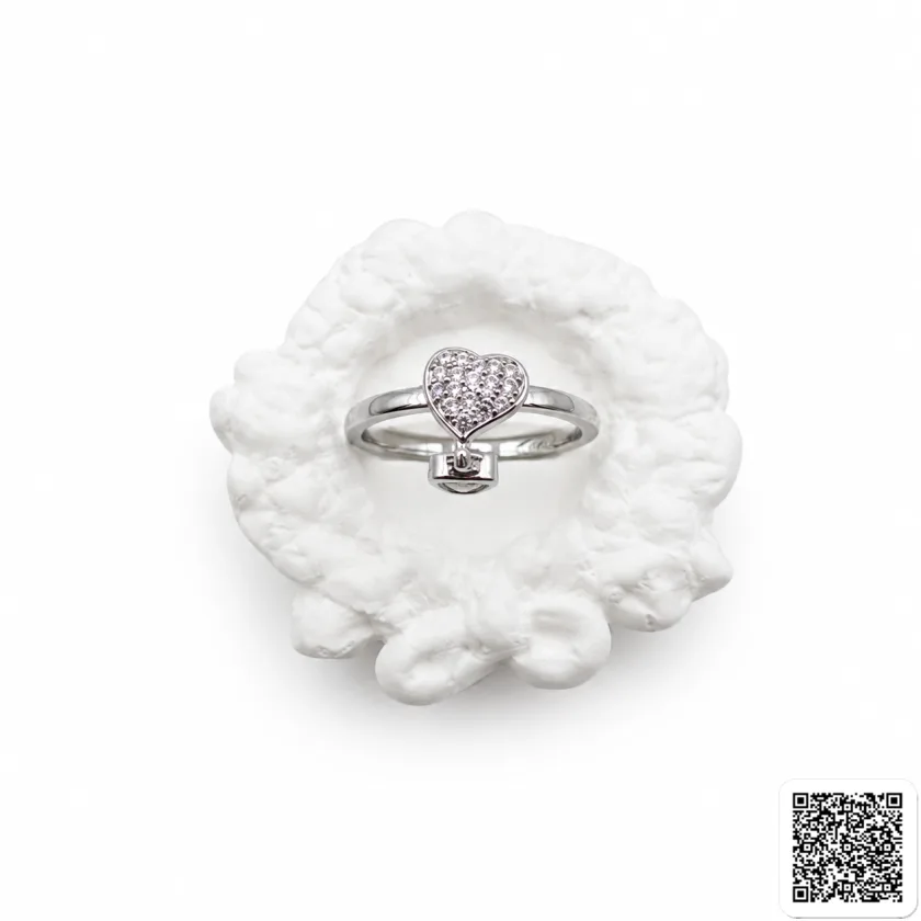 Herzring Mit Anhänger Silberfarben