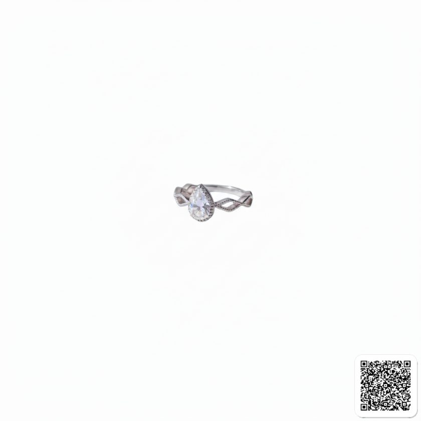Eleganter Damen Ring Silber Mit Funkelndem Tropfenstein