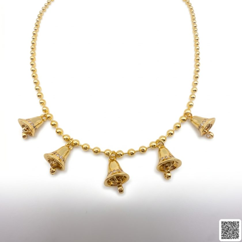 Elegante Weihnachtsglocken Halskette In Gold Festliche Damenkette