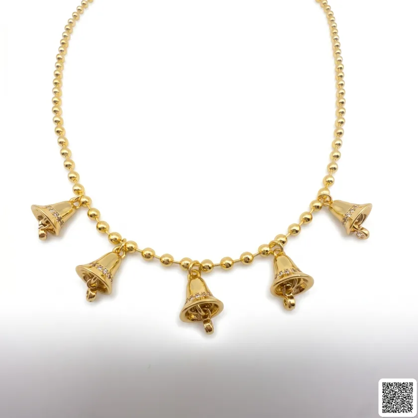 Elegante Weihnachtsglocken Halskette In Gold Festliche Damenkette