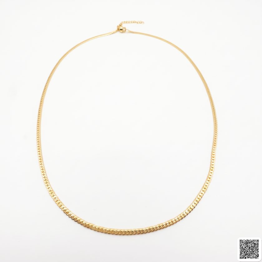 Vergoldete Schlangenkette Für Damen Elegante Flache Halskette Im