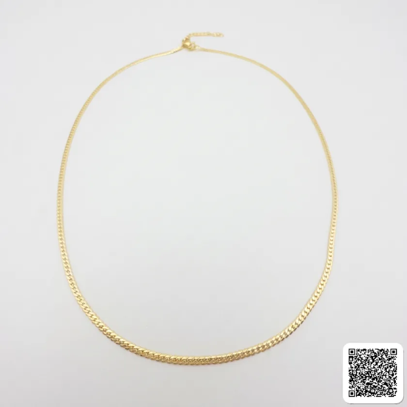 Goldene Herringbone Halskette Elegante Damen Gliederkette