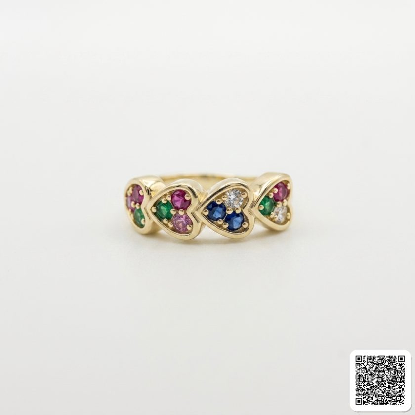 Bunter Ear Cuff Goldfarben mit Schmucksteinen – Elegante Ohrklemme