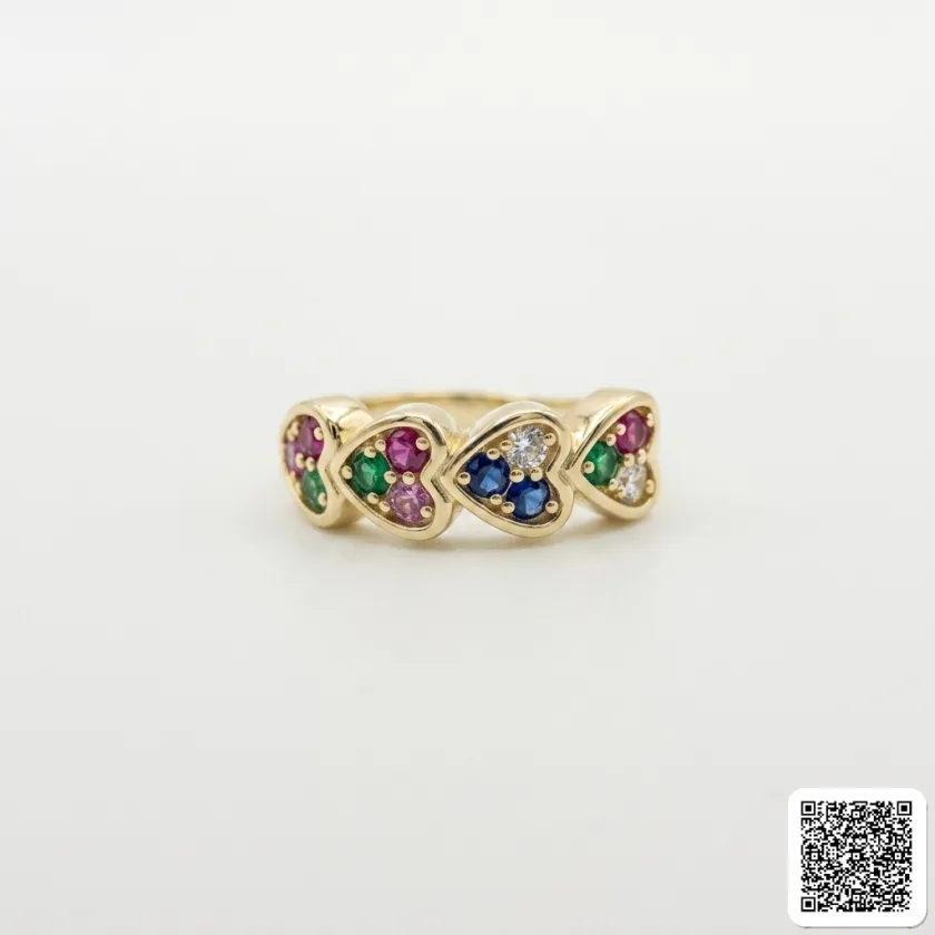 Bunter Ear Cuff Goldfarben mit Schmucksteinen – Elegante Ohrklemme
