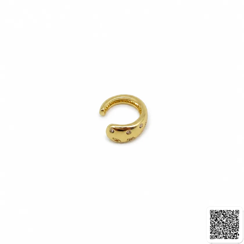 Goldfarbene Creolen mit Stern- und Mondmotiven & Zirkonia