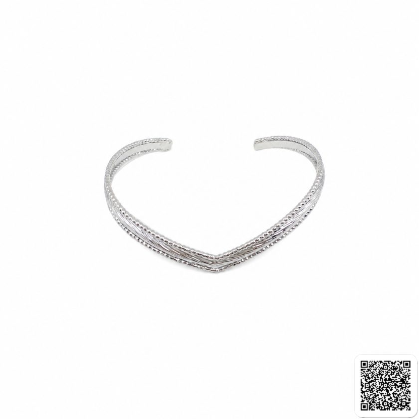 Silberfarbenes V-Design Armband Für Damen