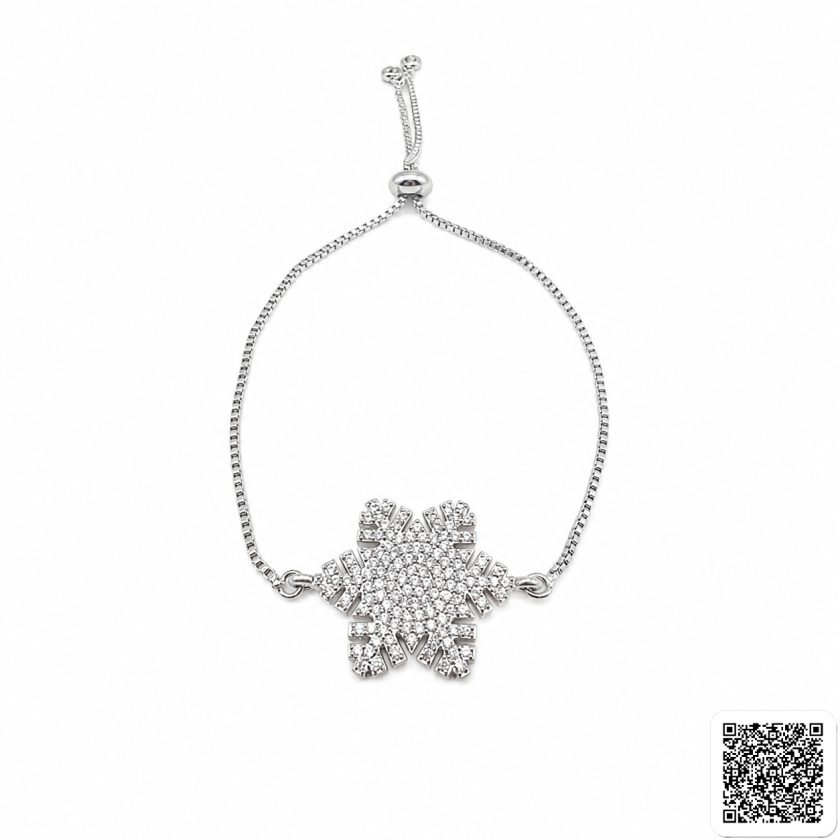 Elegantes Damenarmband Mit Funkelndem Schneeflocken-Anhänger