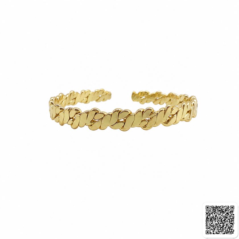Verstellbarer Herz Armreif Gold/Silber Damen Armspange