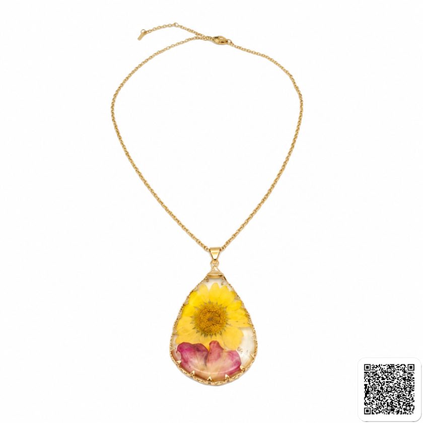 Blumen-Halskette Mit Echter Blüte Einzigartiger Naturschmuck