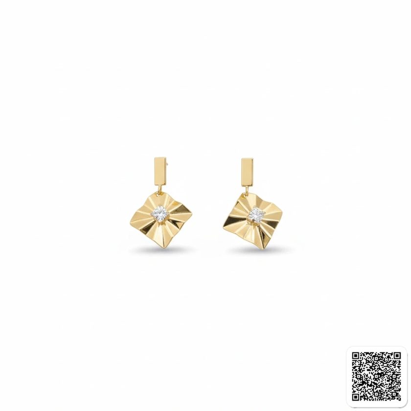 Elegante Stern-Ohrringe In Gold Mit Zirkonia