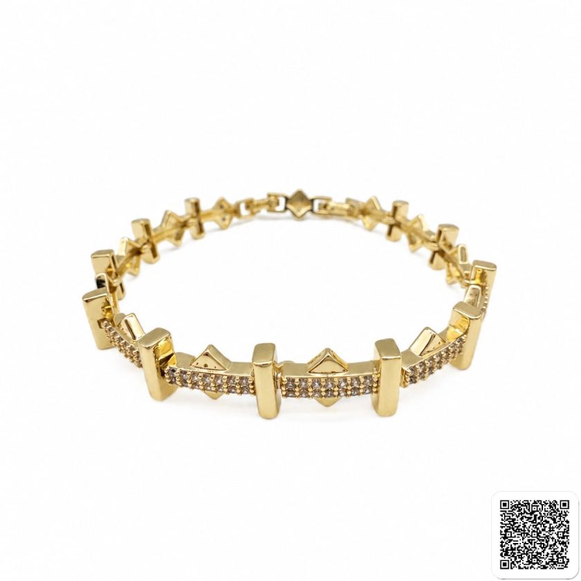 Vergoldetes Damen Tennisarmband Mit Zirkonia Elegantes
