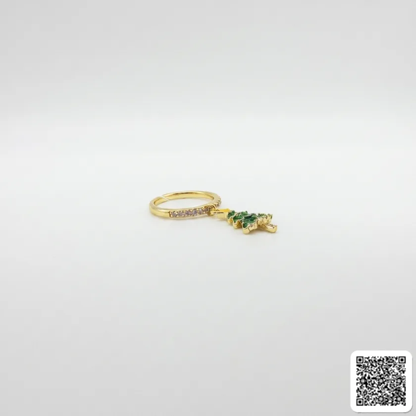 Goldfarbener Herz-Anhänger Mit Bunten Zirkonia