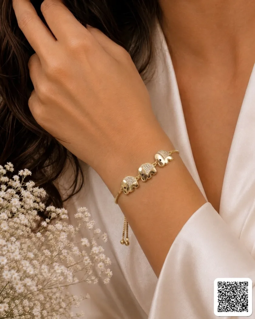 Elegantes Gold-Armband Mit Herz-Elementen