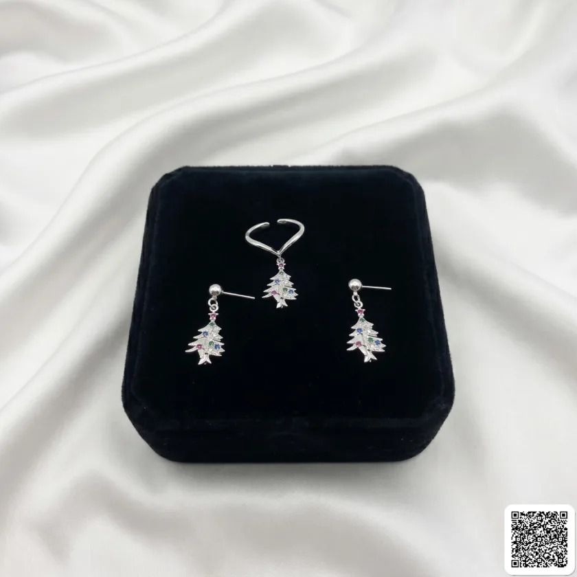 Elegantes Ring- Und Ohrring-Set Für Damen Mit